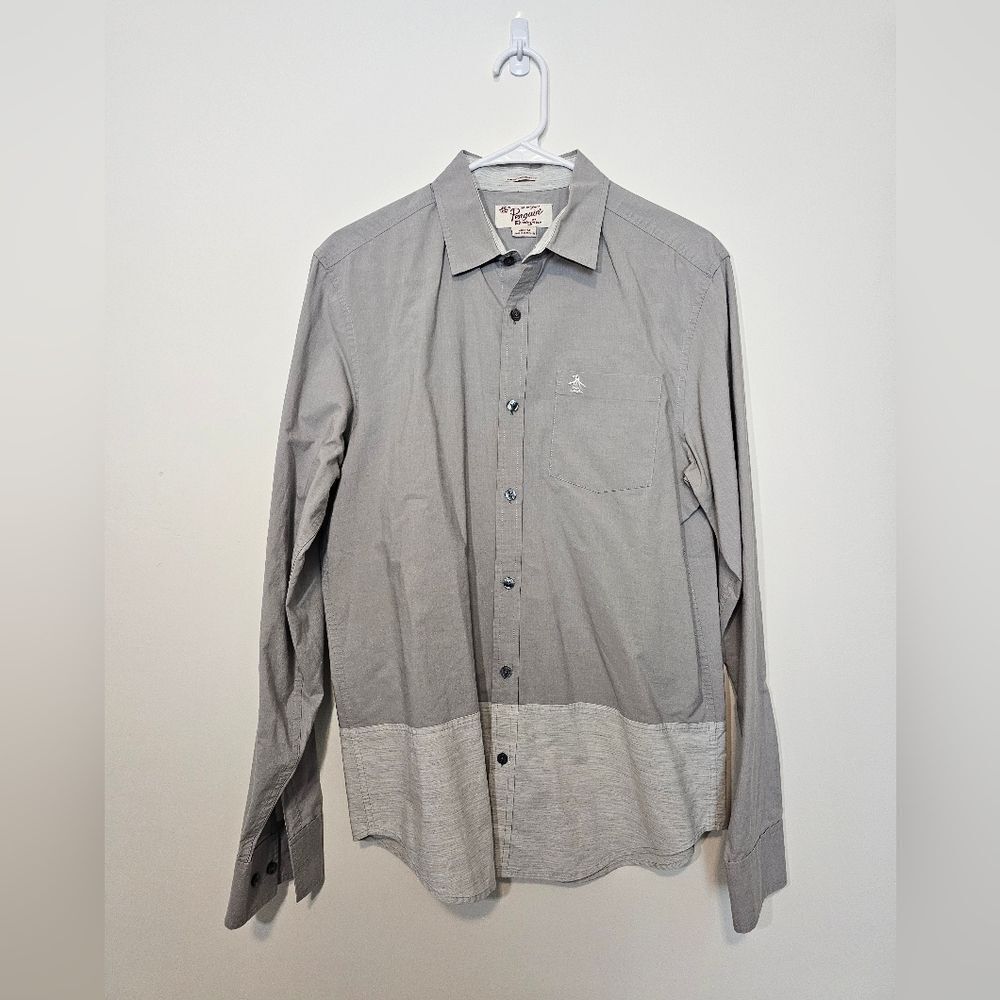 Penguin Mens Grey Button Down